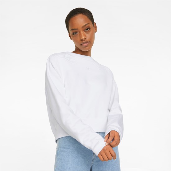 Puma Snow Tiger Boxy Crew Neck Gensere Dame Hvite | NX5634981