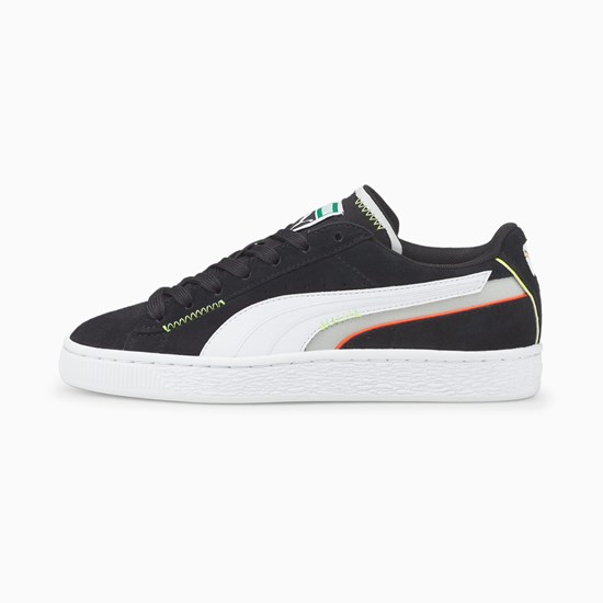 Puma Suede Displaced JR Joggesko Jente Svarte Hvite | YO3805649